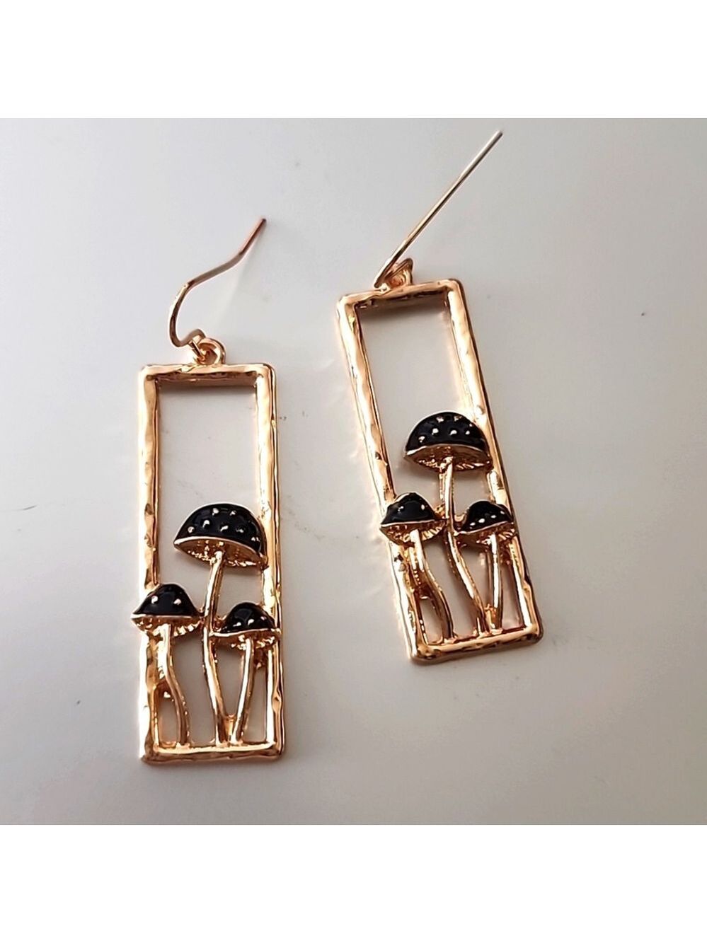 Mushroom, hippie bohemian, earrings, bright and happy.
